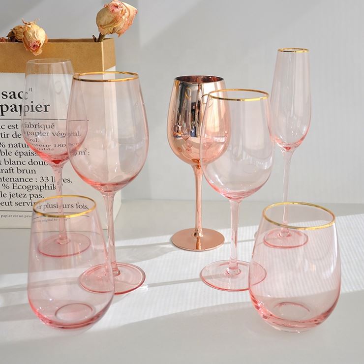Colored Pink Plastic Wine Glasses