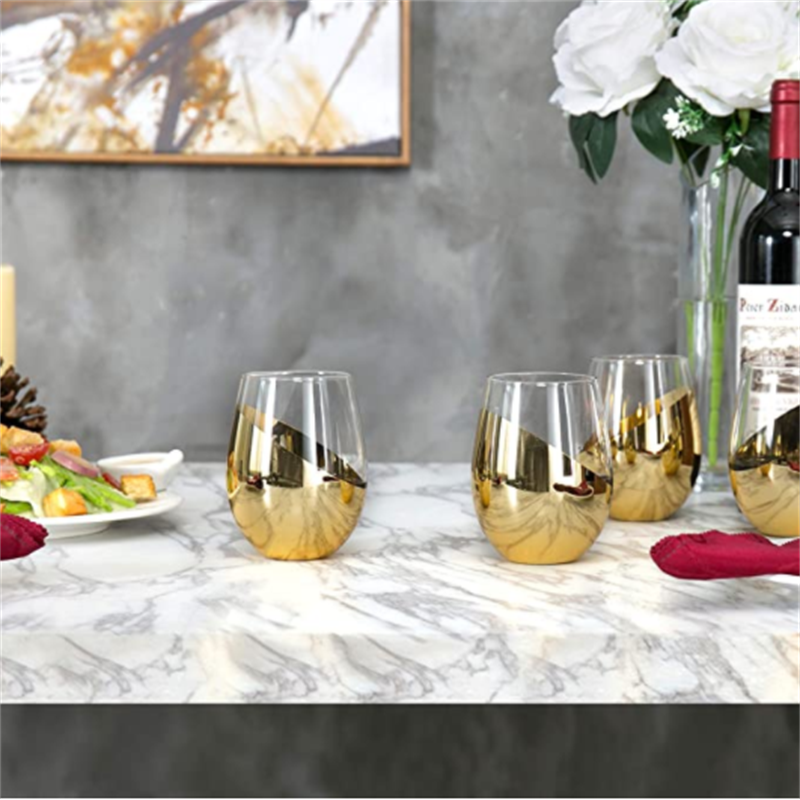 Modern Copper Stemless Wine Glasses
