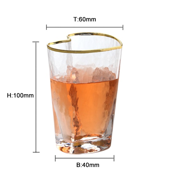 200ml gold trim stemless wine glasses